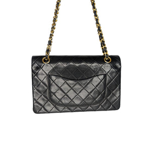 Chanel 90s Classic Black Lambskin Quilted Small Double Flap
