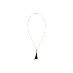 'LJ' Zuni 14K Yellow Gold Lapis Lazuli Necklace