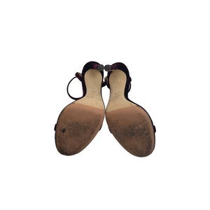 JIMMY CHOO Bordeaux Velvet Sandal Heels - Sz. 36