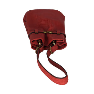 Gucci Vintage Red Karung Mini Bucket Bag