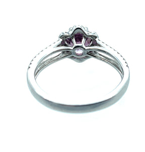 18K White Gold Purple Spinel & Diamond Split Shank Engagement Ring - Sz. 6.5