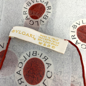 BVLGARI RED DOT Logo Silk Scarf/Wrap