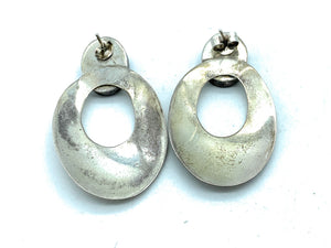 Vintage Sterling Silver & Abalone Drop Earrings