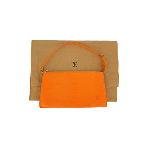 Louis Vuitton Vintage Orange Epi Pochette Accessories