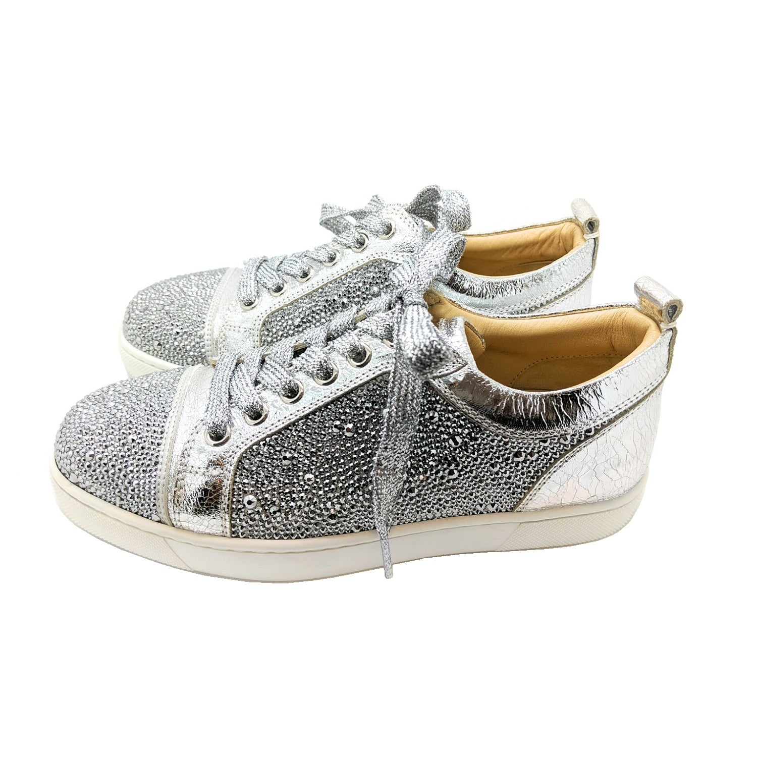 Christian Louboutin Auth LOUIS FLAT STRASS Sneakers Shoes 40.5 New