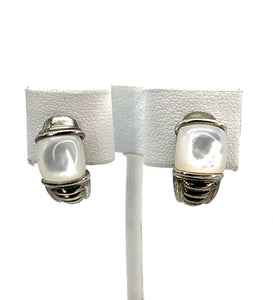 925 Sterling Silver & Mother Of Pearl Post Earrings
