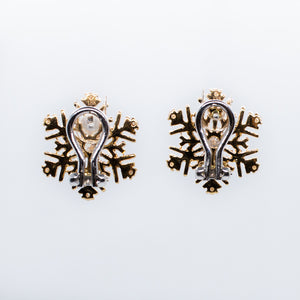 18K Rose Gold 1.07ctw Diamond Snowflake Post Earrings