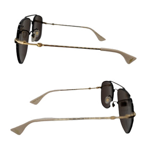 Gucci Black and Gold Aviator Sunglasses Model GG0514S
