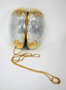 Judith Leiber Swarovski Crystal Egg Minaudiere Evening Bag