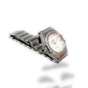 Omega Women's Stainless Steel Diamond Constellation Wristwatch