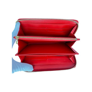 Louis Vuitton Monogram Vernis Zippy Wallet Red