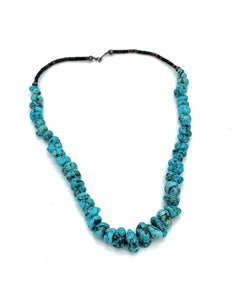 Old Pawn Navajo Turquoise & Tiger's Eye Heishi Bead Necklace