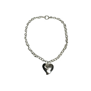 Silver Tiffany 'LIKE' Chain Link Heart Charm Necklace