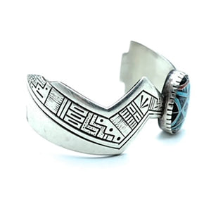 Roderick and Marilyn Tenorio Inlay Sterling Silver Cuff Bracelet & Matching Ring