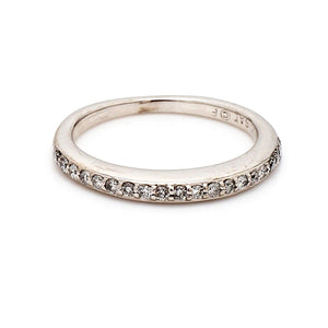 10K White Gold 0.20ctw Diamond Half-Eternity Wedding Ring - Sz. 6