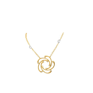 Philippe Charriol 18K Yellow Gold & Diamond Swirl Pendant Necklace
