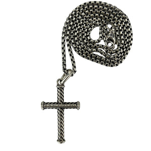 David Yurman Sterling Silver Cable Cross Pendant Necklace