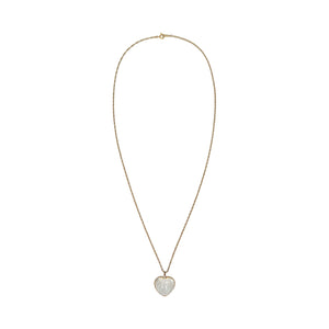 14K Yellow Gold Crystal Heart Necklace