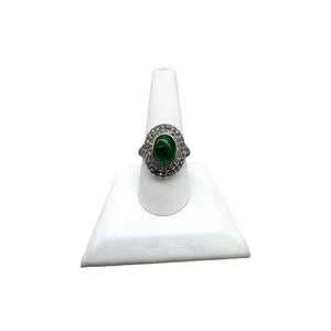 Circa Victorian Emerald & Diamond Ring - Sz. 9.5