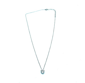 Sterling Silver CZ Heart Pendant with Chain
