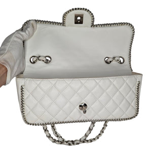 Chanel White Quilted Madison East-West Chain Flap