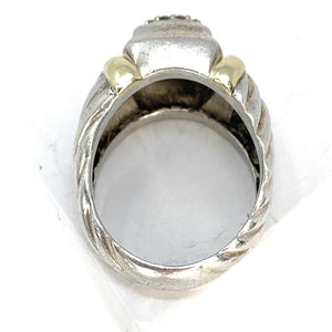 David Yurman Noblesse 18k & Sterling Silver Diamond Pave Ring - Sz. 6.5
