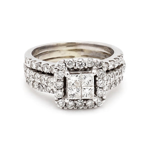14K White Gold 0.85ctw Diamond Engagement Ring - Sz. 4.5