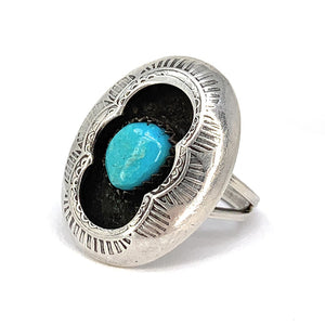 Dan Jackson Old Pawn Zuni Sterling Silver and Turquoise Belt Buckle and Rings