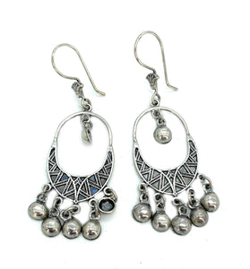 25 Sterling Silver Overlay Dangle Earrings with Hanging Balls