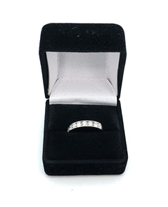 14K White Gold 1.00ctw Diamond Half-Eternity Wedding Ring - Sz. 6