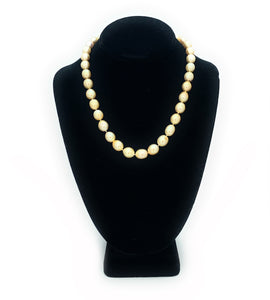 JAMES ELLIOT Golden South Sea Cultured Pearl 14K YG & Diamond Clasp Necklace