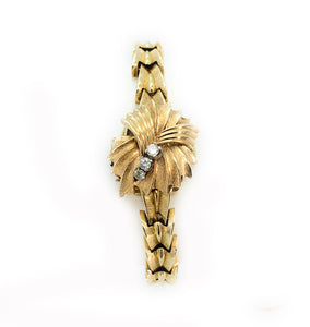 Vintage Longines 14K Yellow Gold & Diamond Women's Convertible Watch