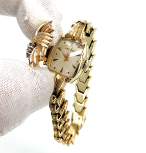 Vintage Longines 14K Yellow Gold & Diamond Women's Convertible Watch